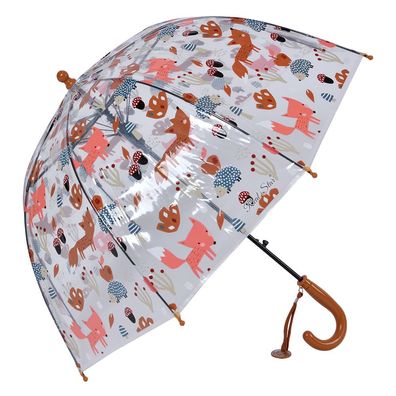 Clayre & Eef Kinderregenschirm Ø 65x65 cm Orange Kunststoff Tiere