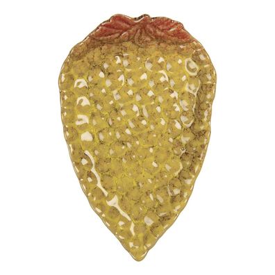 Clayre & Eef Dekoration Schale 15x10x2 cm Gelb Keramik (Gr. 15x10x2 cm)
