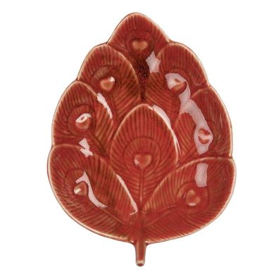 Clayre & Eef Dekoration Schale 16x12x3 cm Rot Keramik (Gr. 16x12x3 cm)
