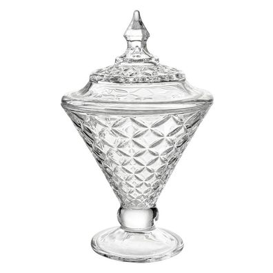 Clayre & Eef Glastopf Ø 12x19 cm Transparant Glas (Gr. Ø 12x19 cm)
