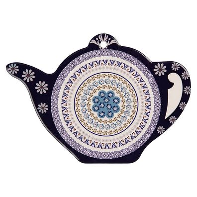 Clayre & Eef Pfannenuntersetzer Teekanne 24x17 cm Blau Keramik (Gr. 24x17x1 cm)