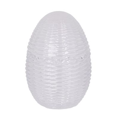Clayre & Eef Glastopf Ei Ø 8x12 cm Transparant Glas (Gr. Ø 8x12 cm)