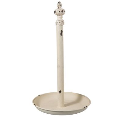 Clayre & Eef Küchenrollenhalter Ø 20x37 cm Weiß Eisen (Gr. Ø 20x37 cm)