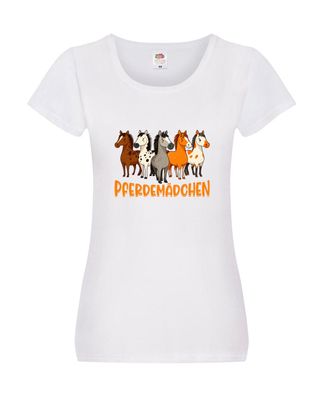 Pferdemädchen | Pferde | Mädchen das Pferde liebt v2 Damen Shirt Weiß