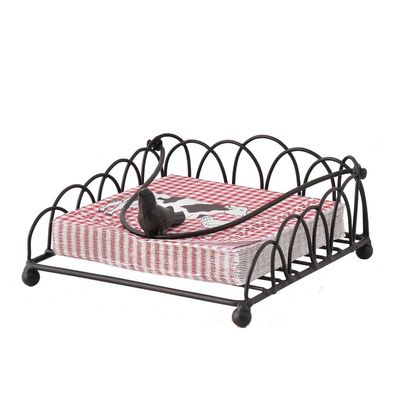 Clayre & Eef Serviettenhalter 20x20x9 cm Braun Eisen Seehund (Gr. 20x20x9 cm)