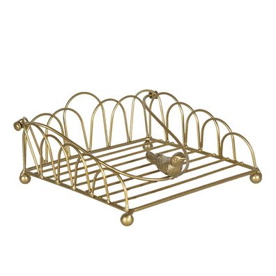 Clayre & Eef Serviettenhalter 20x20x9 cm Goldfarbig Eisen (Gr. 20x20x9 cm)
