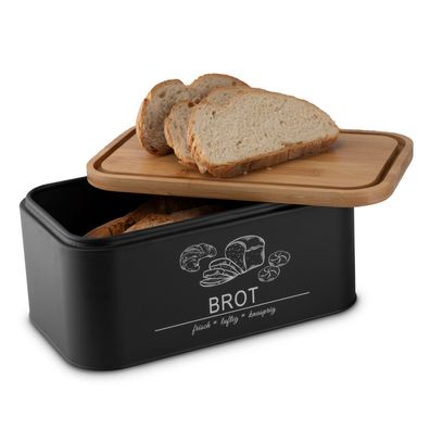 Brotkasten mit Deckel als Schneidebrett, ideal für Brot, Brötchen und Backwaren