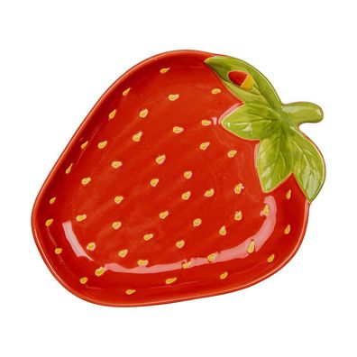 Clayre & Eef Maßstab Erdbeeren 23x18x3 cm Rot Keramik (Gr. 23x18x3 cm)