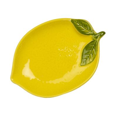Clayre & Eef Maßstab Zitrone Ø 15 cm Gelb Keramik (Gr. 15x11x2 cm)
