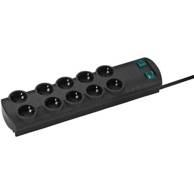 Brennenstuhl Primera-Line Steckdosenleiste 10-fach Duo (schwarz, 2 Meter)