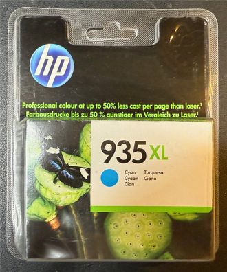 HP 935XL (C2P26AE 301) Cyan – Original verschweißte Druckerpatrone !