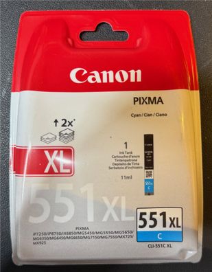 Canon CLi-551C XL, C-Cyan – Original verschweißte Druckerpatrone !