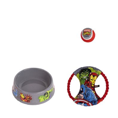 Avengers Hunde-Set – 3-teilig mit Napf, Spielzeug & Ball