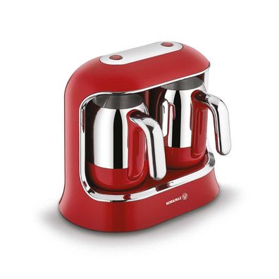 Korkmaz Kahvekolik Türkische Mokkamaschine 800W in Rot Twin Kaffeemaschine