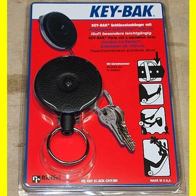 Key-Bak KB 485 Schlüsselanhänger mit 120 cm Kevlarseil - mit Gürtelklammer