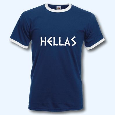 T-Shirt , WM Griechenland Greece Hellas, Ringer T, Retro