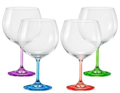 Gin & Tonic Rainbow 820 ml 4er Set Kristallglas Mehrfarbig Bohemia Crystalex