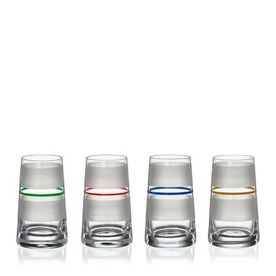 Kristallvase Vase Stripes Set 4 Stk. 80 mm in vier Farben Bohemia Crystalex