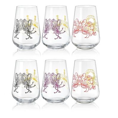 Longdrinks Adele Kristallglas Mehrfarbig 380 ml 6er SetBohemia Crystalex