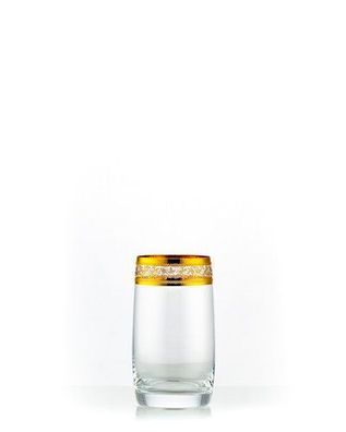 Longdrinks Ideal Gold 380 ml 6er Set Kristallglas Bohemia Crystalex