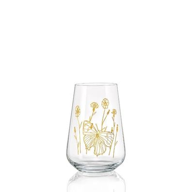 Longdrinks Wild Flowers Kristallglas 400 ml 6er Set Bohemia Crystalex