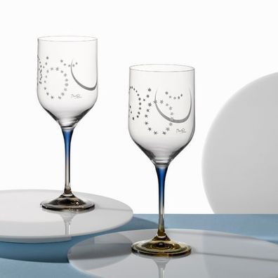 Mucha Moon Weingläser 400 ml (2er-Set) Kristallglas Crystalex Bohemia