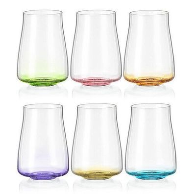 Rainbow Fresh Longdrinks 400 ml (6er-Set) Kristallglas Crystalex Bohemia
