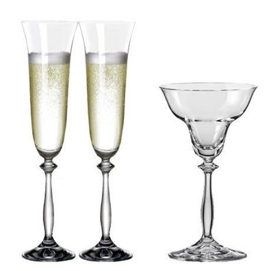 Sektgläser & Kerzenleuchter Angela 185 ml 3er Set Kristallglas Bohemia Crystalex