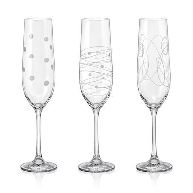 Sektgläser Elements 190 ml 6er Set Kristallglas Bohemia Crystalex