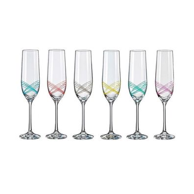 Sektgläser Ellipse 190 ml 6er Set Kristallglas Bohemia Crystalex
