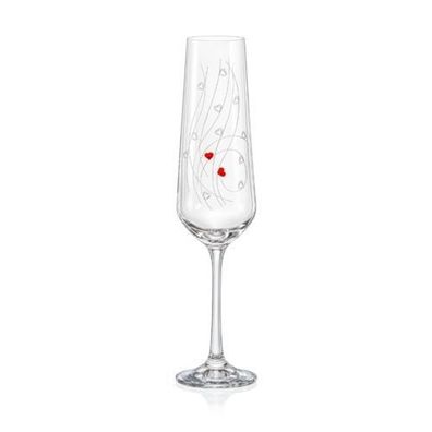 Sektgläser Kristallglas Sparkly LOVE Herz 200 ml 2er Set Bohemia Crystalex