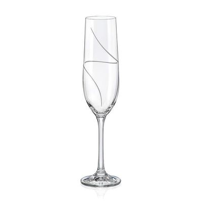 Sektgläser Model UP matt geschliffen 190 ml 2er Set Kristallglas Bohemia Crystalex