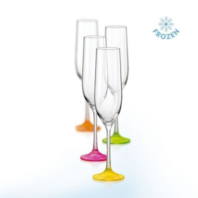 Sektgläser Neon Frozen 190 ml 4er Set Kristallglas Bohemia Crystalex