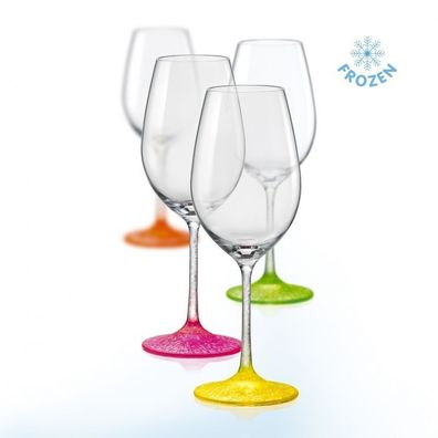 Weingläser Neon Frozen 350 ml 4er Set Kristallglas Bohemia Crystalex