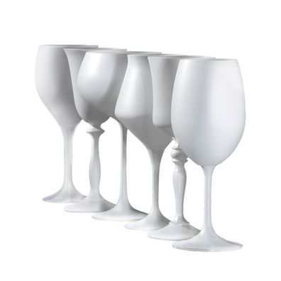 Weingläser Schach Gambit Kristallglas einfarbig weiß 6er Set 400 ml Bohemia