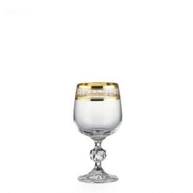 Weingläser Weißweingläser Claudia Gold 150 ml 6er Set Kristallglas Bohemia Crystalex