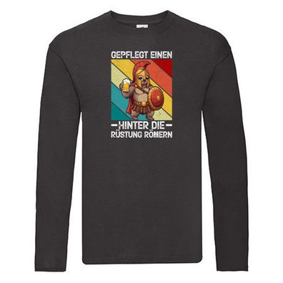 Gepflegt einen hinter die Rüstung römern | Bier trinken Long Sleeve Schwarz