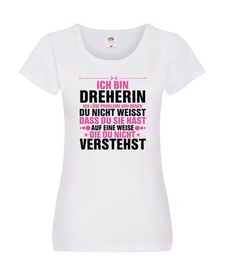 Löse Probleme: Dreherin | Fräser | Dreher | v2 Damen Shirt Weiß