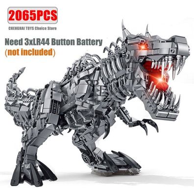 Jurassic Dinosaurier Welt T-Rex Bausteine Modell Mechanisch Mit Licht Spielzeug