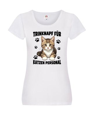 Katzen Personal | Katzenbesitzer Tasse | Katze Humor vl4 Damen Shirt Weiß