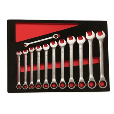Ringratschenschlüssel Set 12 teilig mit Umkehrfunktion