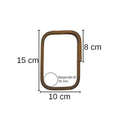 Betonstahl-Bügel Ø 8 mm - 15 x 10 cm, 100 Stück, Baustahl