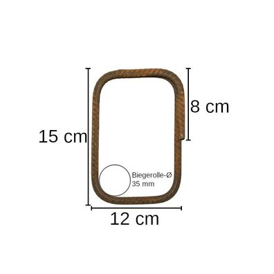Betonstahl-Bügel Ø 8 mm - 15 x 12 cm, 20 Stück, Baustahl