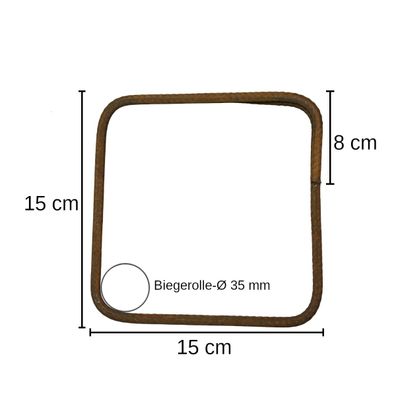 Betonstahl-Bügel Ø 8 mm - 15 x 15 cm, 20 Stück, Baustahl