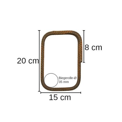Betonstahl-Bügel Ø 8 mm - 15 x 20 cm, 20 Stück, Baustahl
