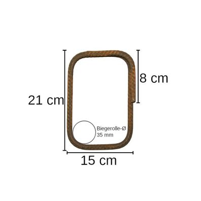 Betonstahl-Bügel Ø 8 mm - 15 x 21 cm, 20 Stück, Baustahl