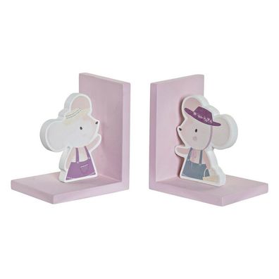 Bogstøtte DKD Home Decor Holz MDF (2 pcs) (12.5 x 9.5 x 14.5 cm)