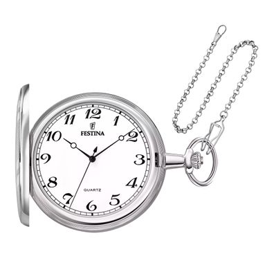 Festina F2022-1 Savonette Taschenuhr mit Kette, 49mm