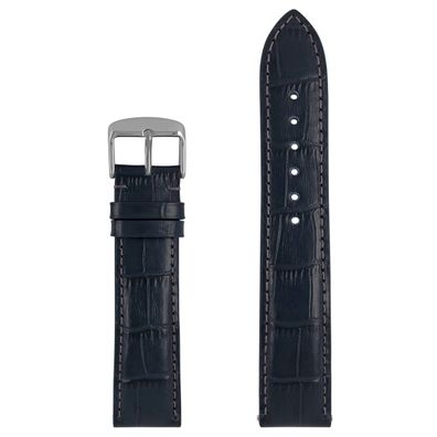 Zeppelin 22mm Ersatzband, Wechselband Leder, dunkelblau, Uhrenband