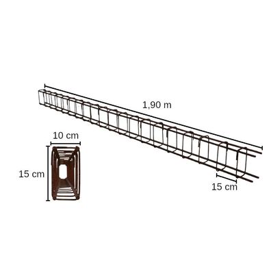 Bewehrungskorb, Länge 1,90 m - 10 x 15 cm (42,05 &euro; m), Baustahl